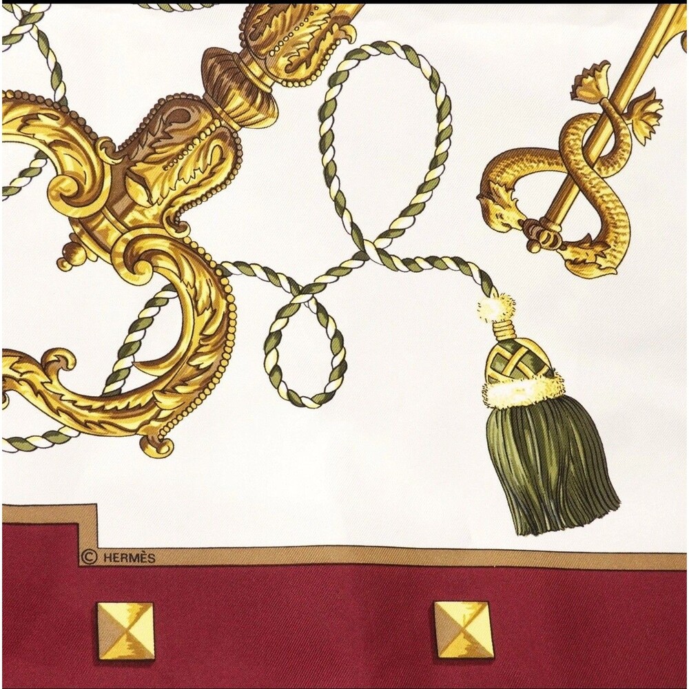 Vintage Hermès Carré 90 “Les Clés” Silk Scarf Made in France Hermes Les Cles - Picture 7 of 16